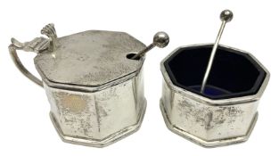 Mid 20th century silver mustard pot and cover
