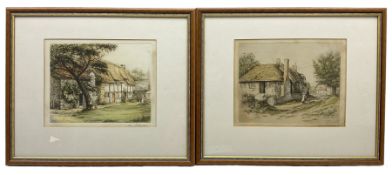 Henry George Walker (British 1876-1932): Thatched Cottages