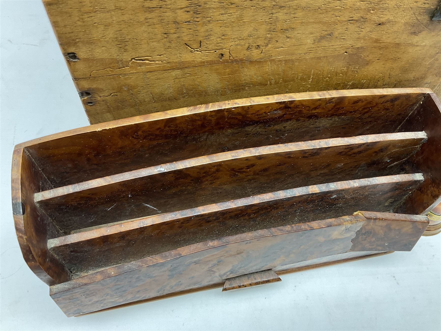 20th century walnut letter rack (a/f) - Image 10 of 10