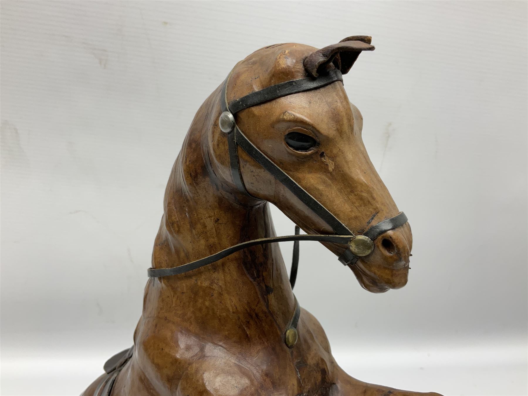 Leather covered horse figure - Image 4 of 8