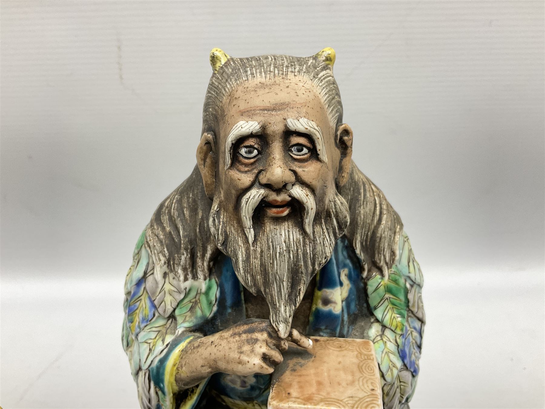 Late 20th century Japanese figure of a sage - Image 5 of 7