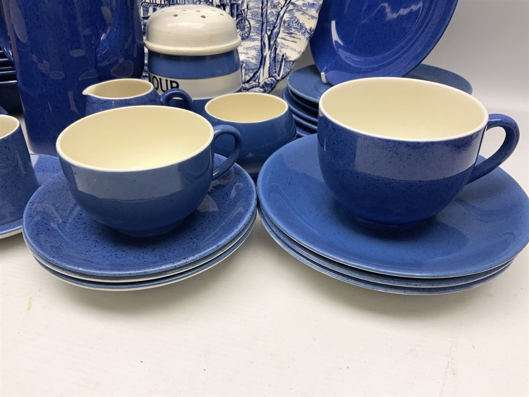 1930s Moorcroft blue glazed tea and breakfast wares - Image 2 of 13