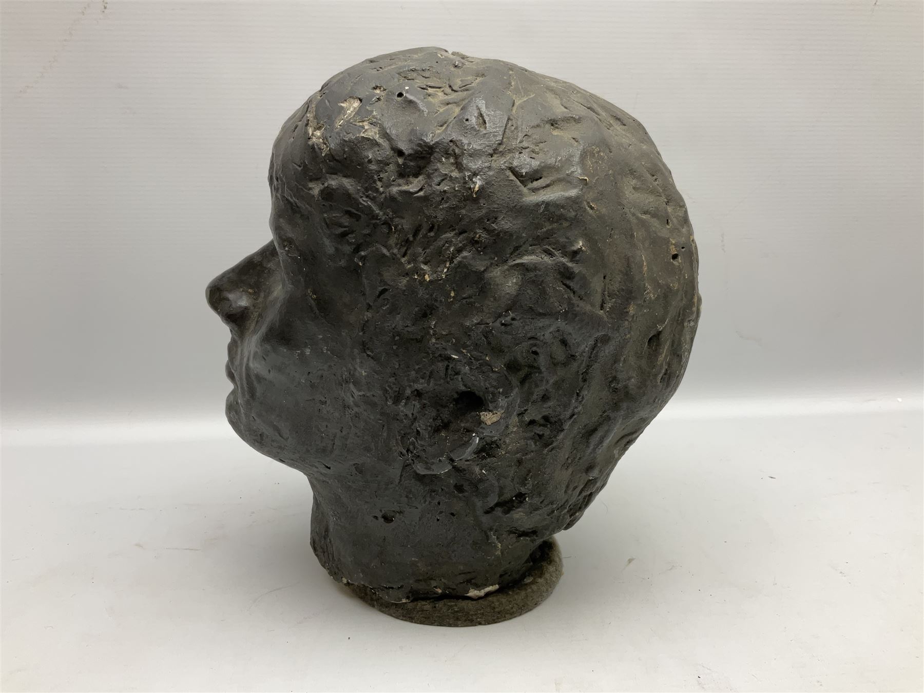 Bronzed plaster head study of a male figure - Image 2 of 6