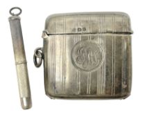 Mid 20th century silver vesta case