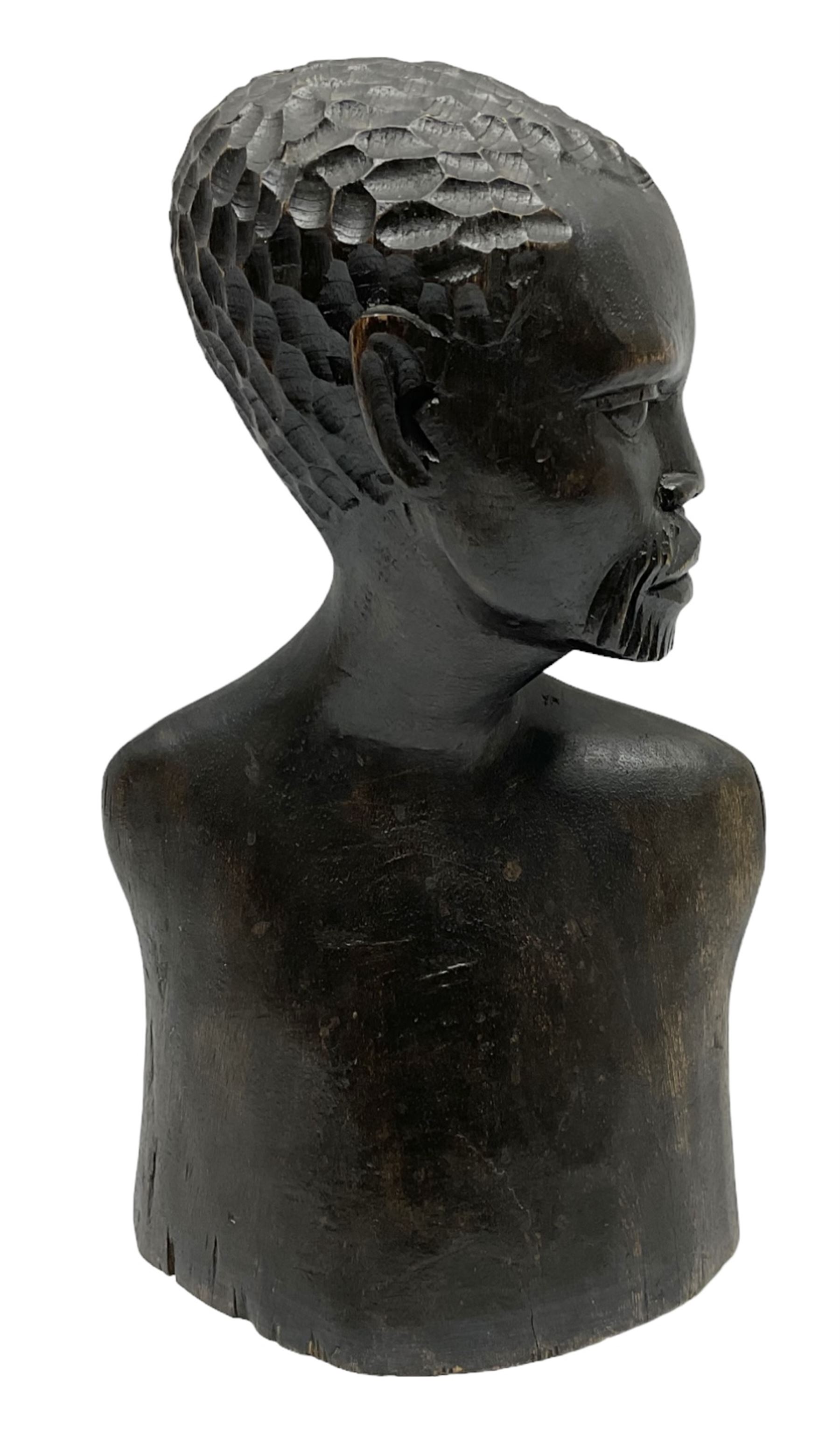 20th century African carved wood bust