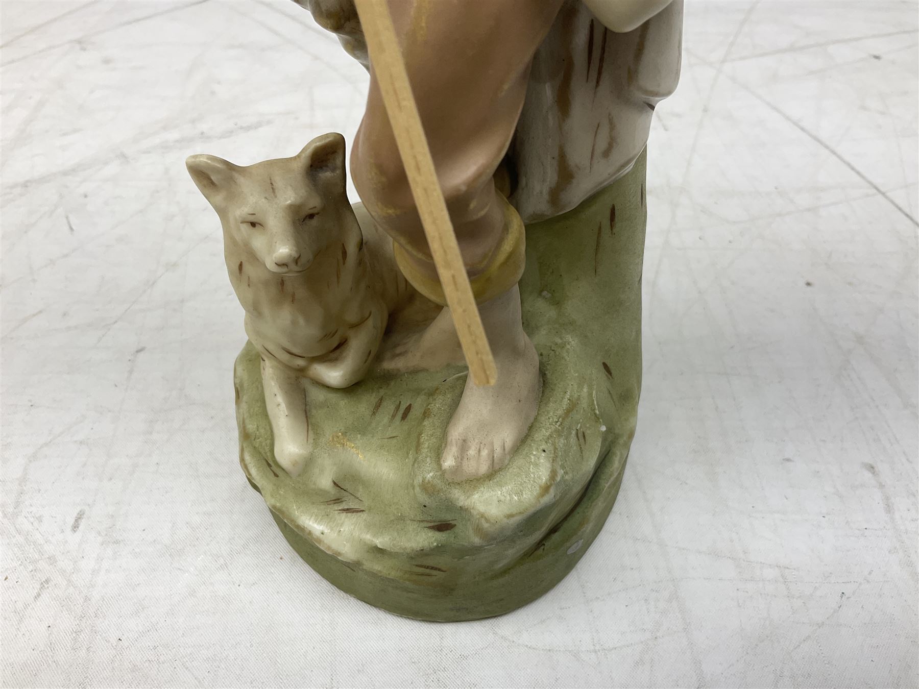Royal Dux porcelain figure of shepherd boy and his dog with impressed number 2261 - Image 4 of 12