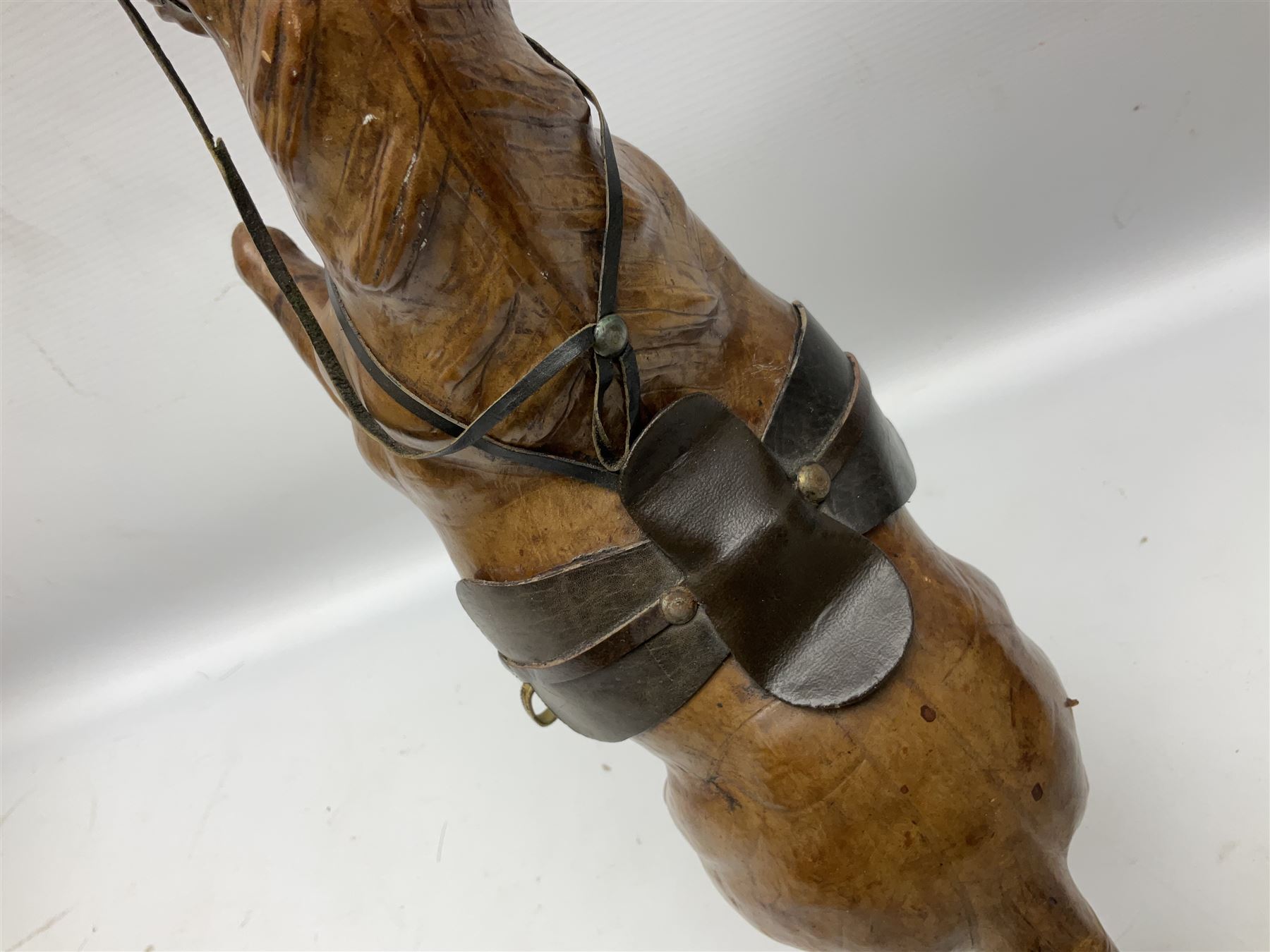 Leather covered horse figure - Image 7 of 8