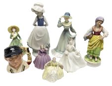 Collection of figures to include Royal Doulton limited edition Len Hutton jug