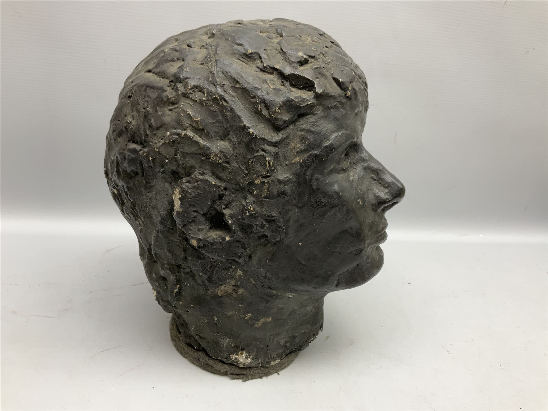Bronzed plaster head study of a male figure - Image 5 of 6