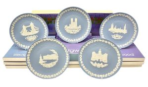 Eleven Wedgwood Jasperware Christmas collectors plates London Landmarks