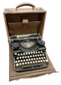 Underwood Standard Four Bank Keyboard typewriter in leather case