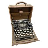 Underwood Standard Four Bank Keyboard typewriter in leather case