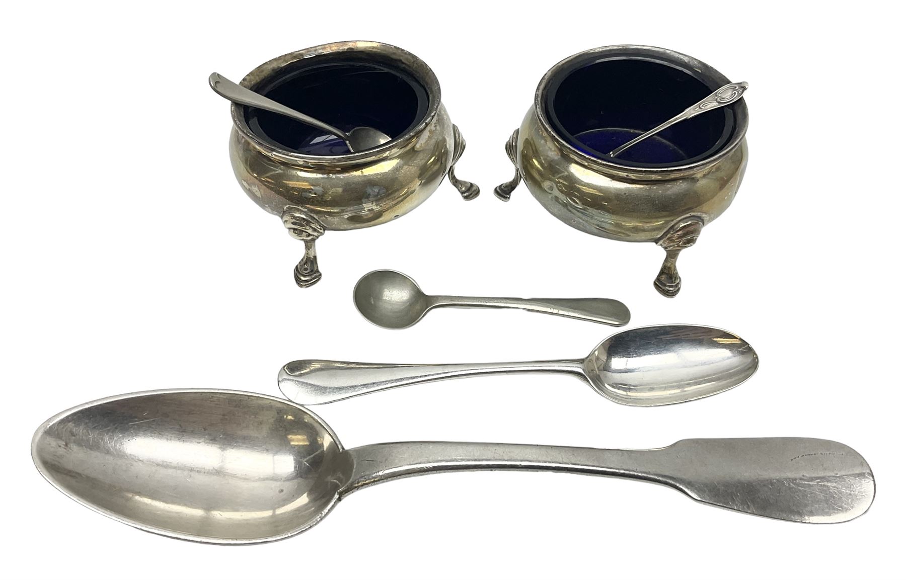 Pair of early 20th century silver open salts