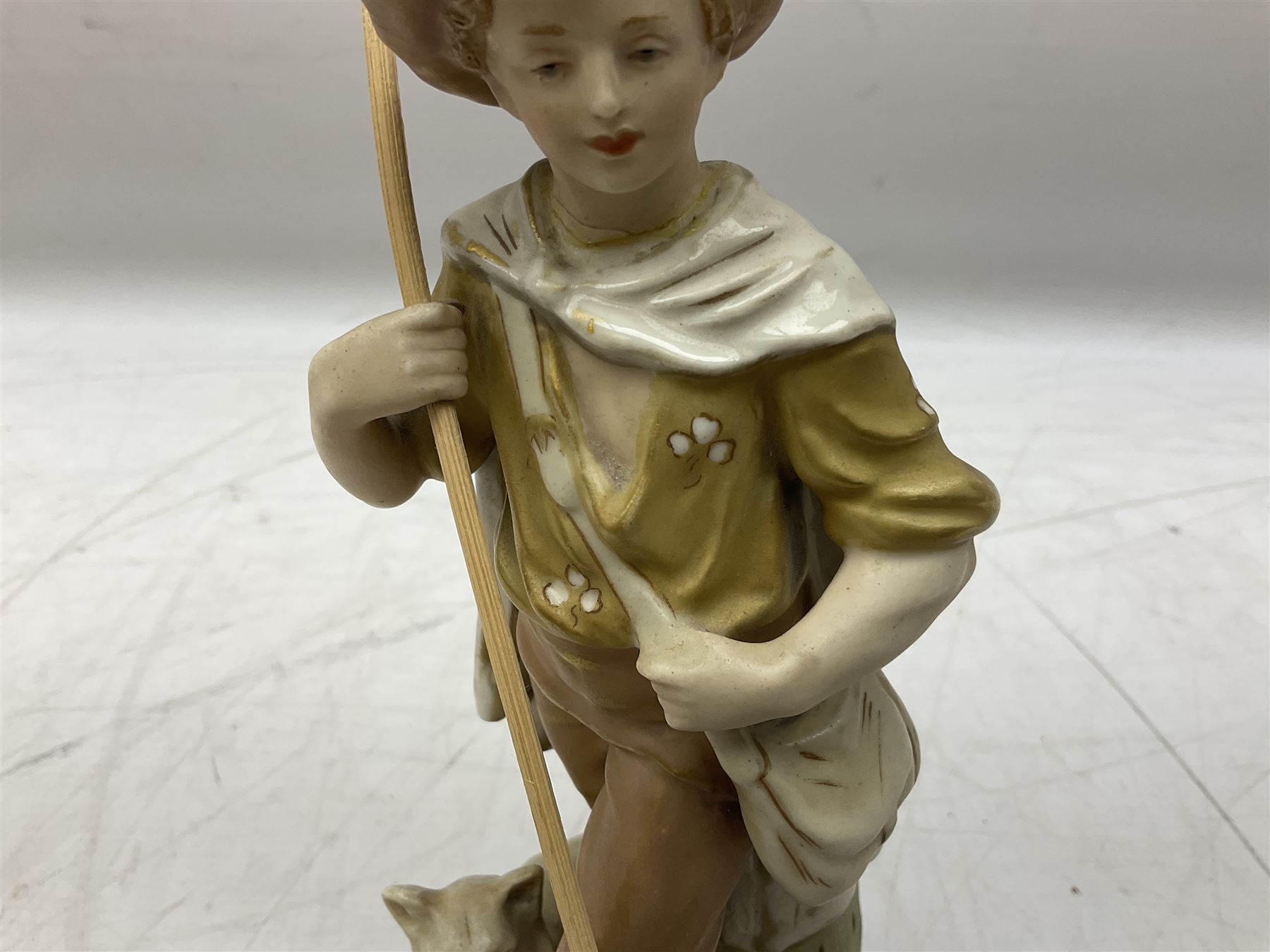 Royal Dux porcelain figure of shepherd boy and his dog with impressed number 2261 - Image 3 of 12