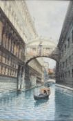 Andrea Biondetti (Italian 1851-1946): The Bridge of Sighs Venice