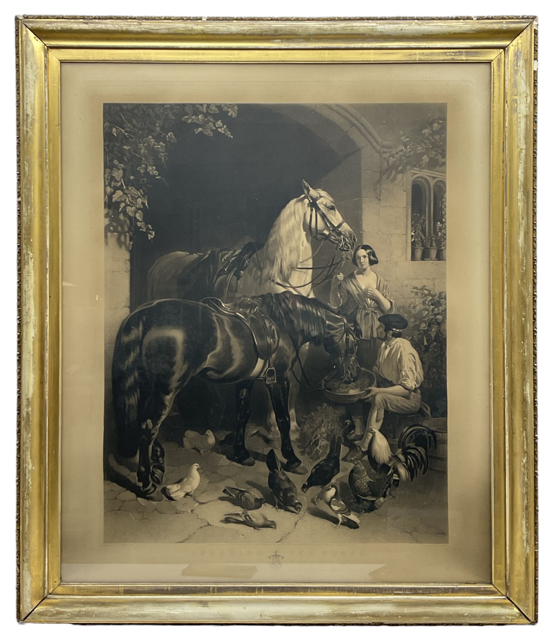 After John Frederick Herring (British 1795-1865): 'Feeding the Horse' - Image 2 of 2