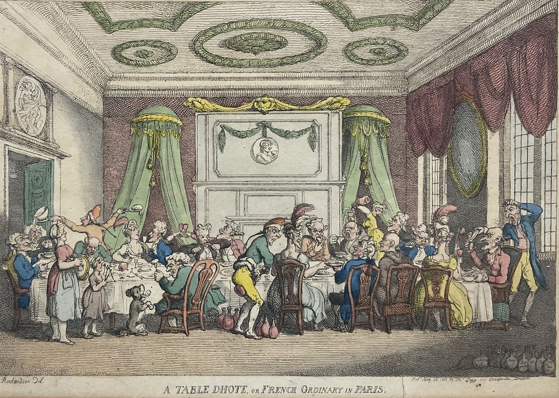 Thomas Rowlandson (British 1756-1827): 'A Table D'Hote or French Ordinary in Paris' and 'Admiral Nel - Image 5 of 5