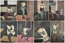 Priscella Van Groeningen (Dutch contemporary): Nude Seated and Standing Studies