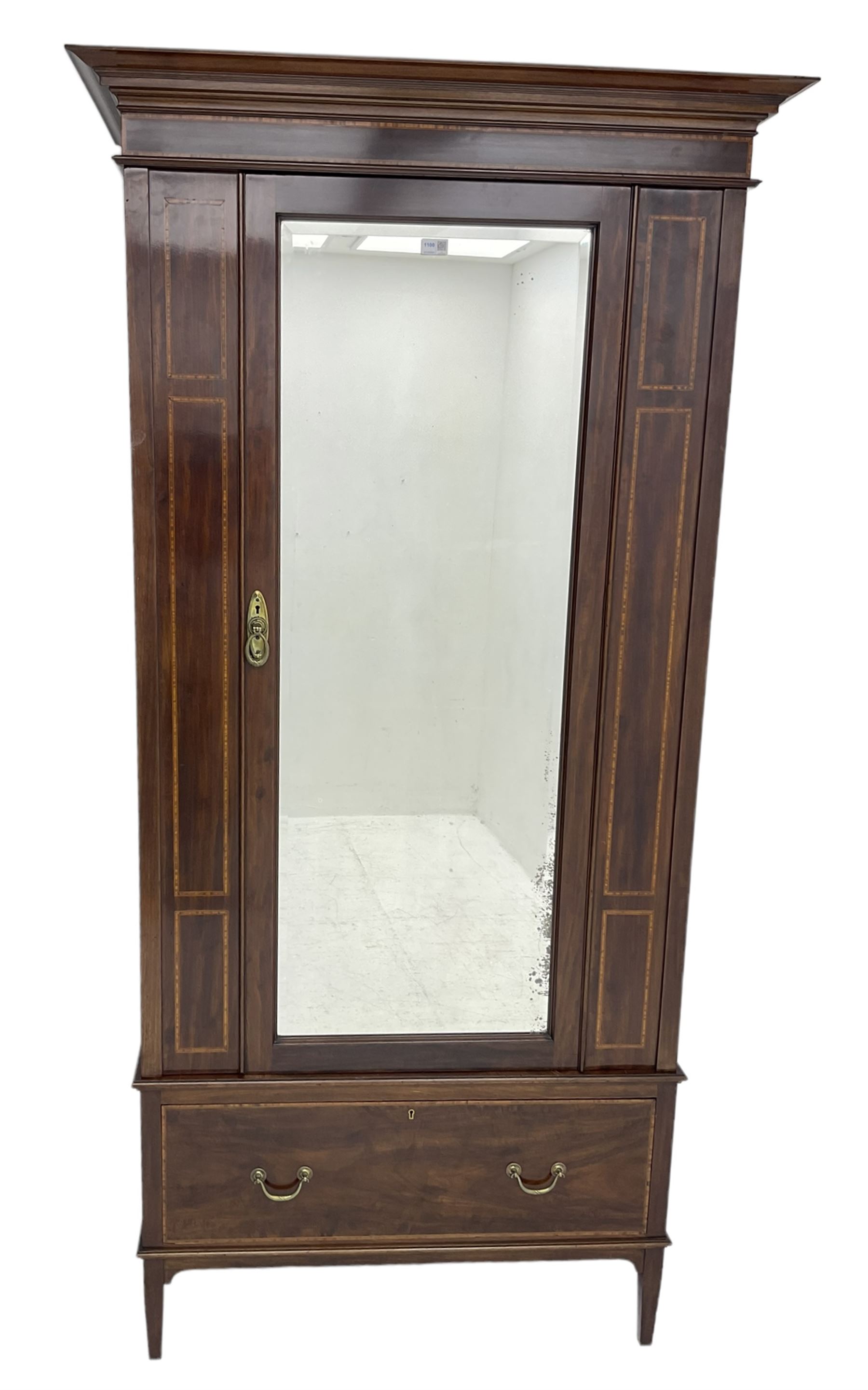 Edwardian inlaid mahogany wardrobe