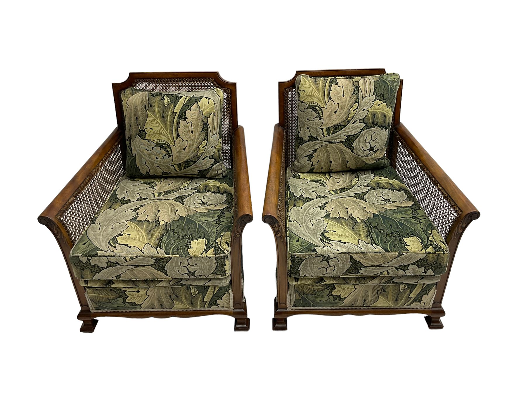 Early 20th century bergere lounge suite - Image 9 of 13