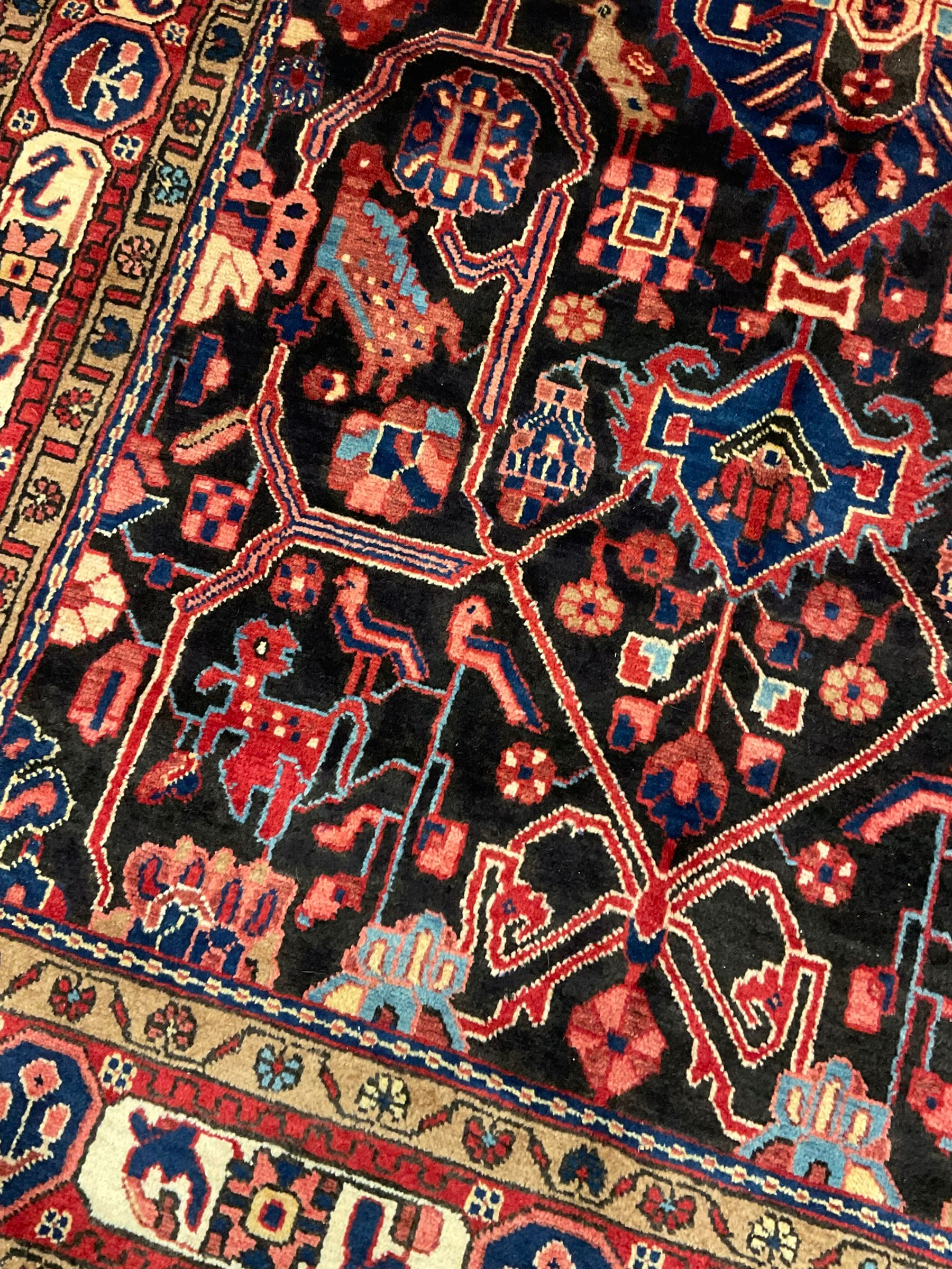 Persian Nahawand blue ground rug - Image 4 of 5