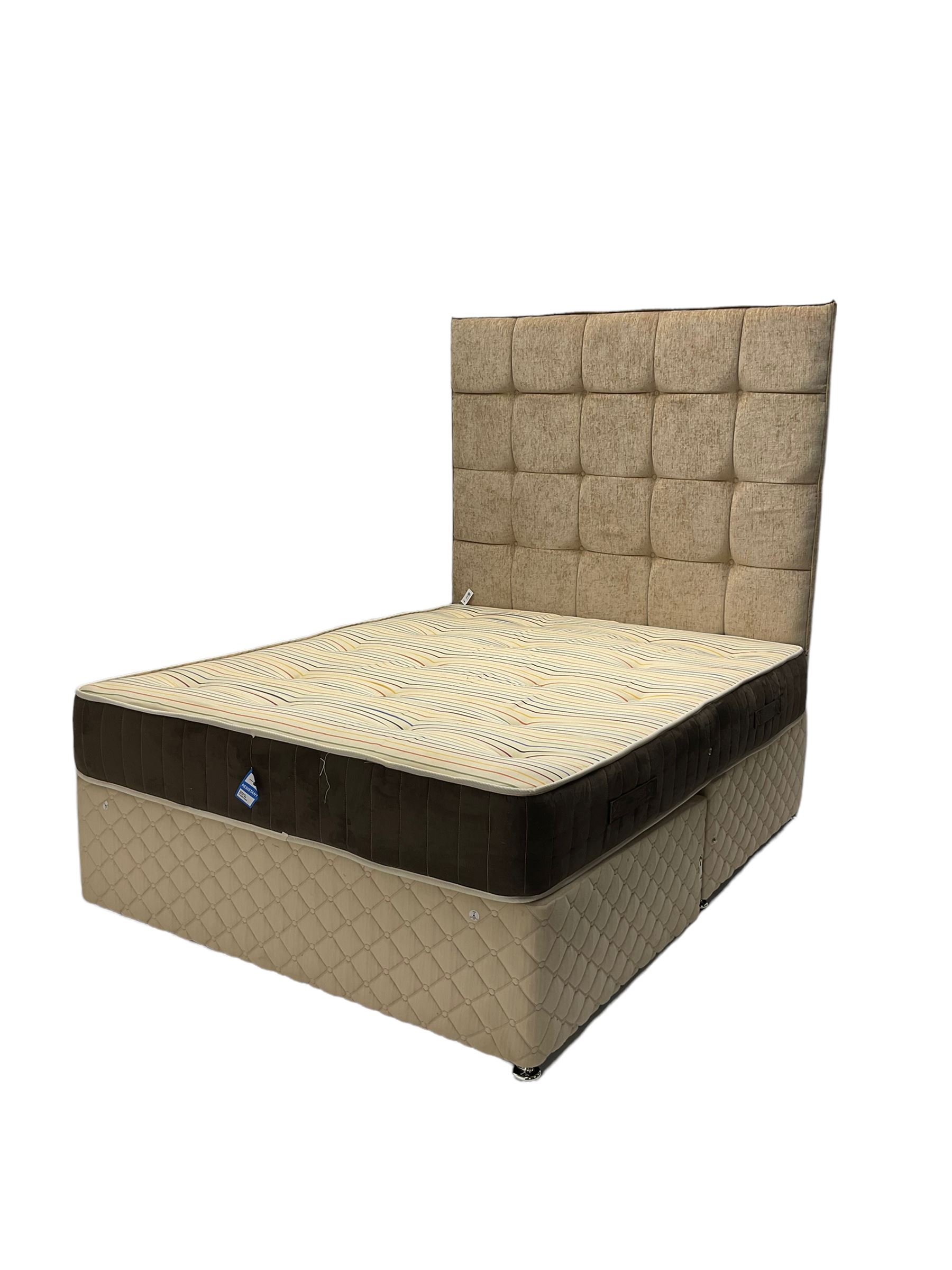 5' Kingsize divan bed with mattress and headboard