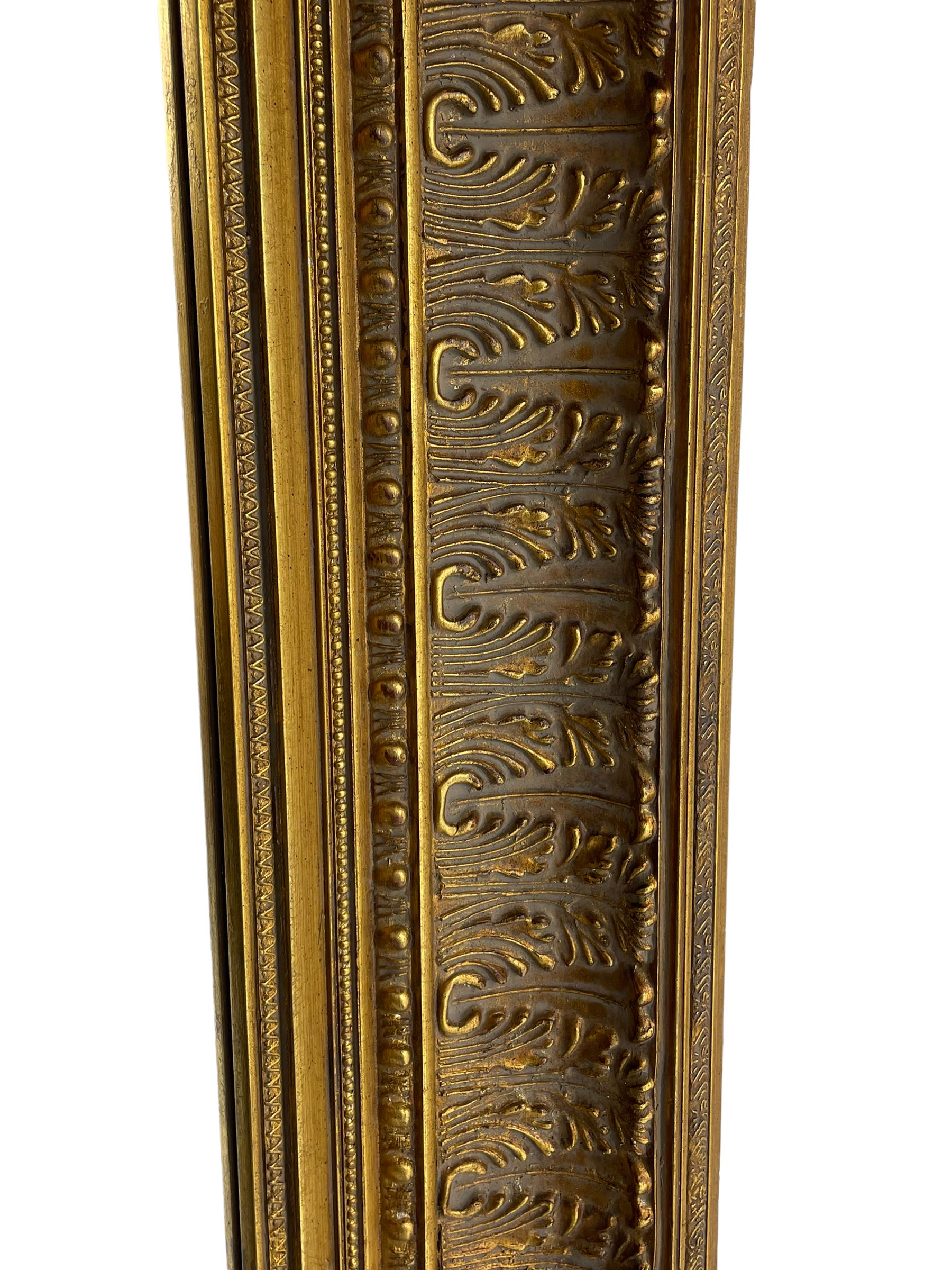 Large bevelled mirror in swept gilt frame - Image 6 of 8