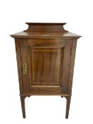 Small Edwardian inlaid mahogany bedside cabinet