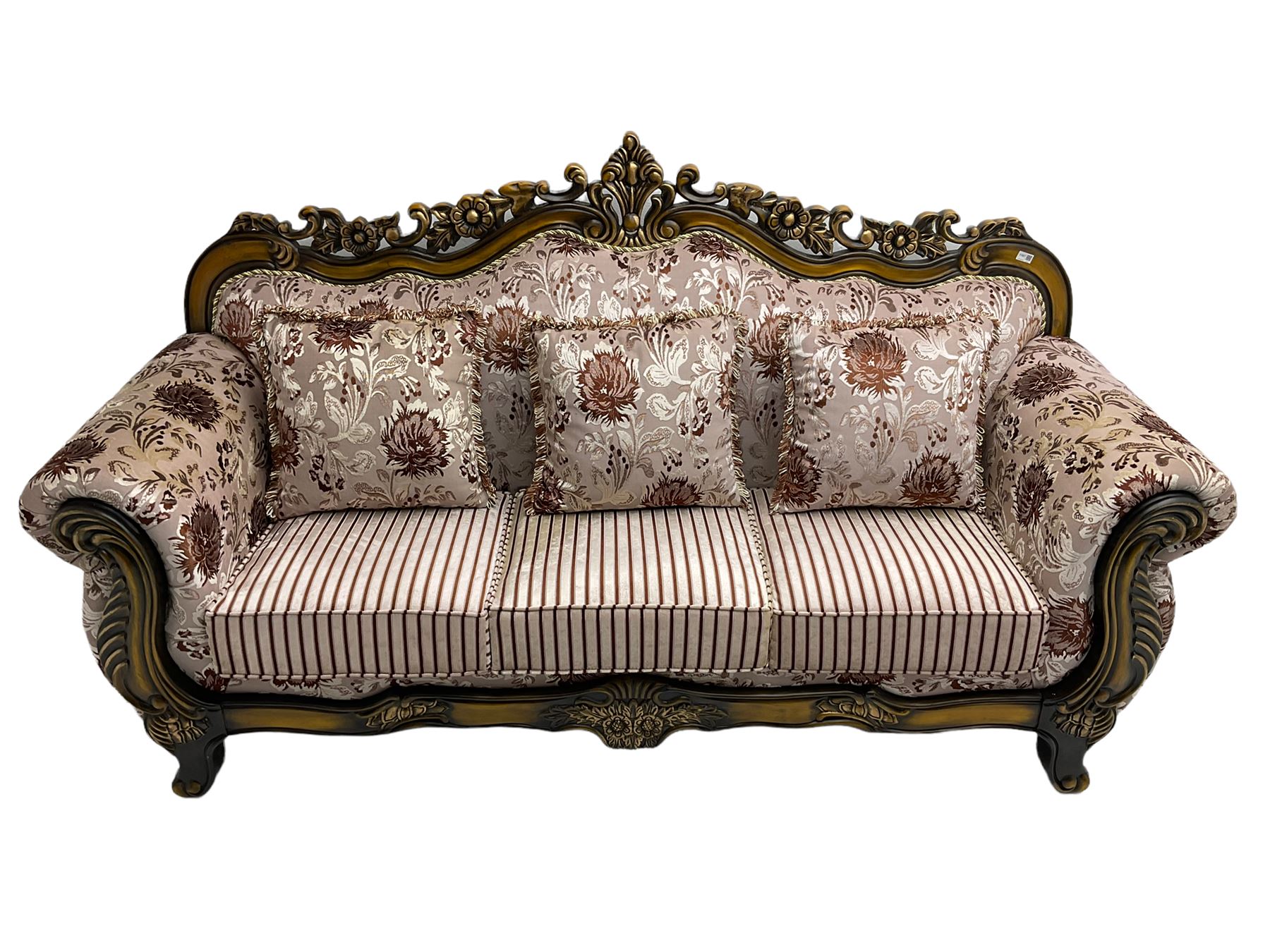 Italian Baroque design three seat sofa - Image 2 of 6