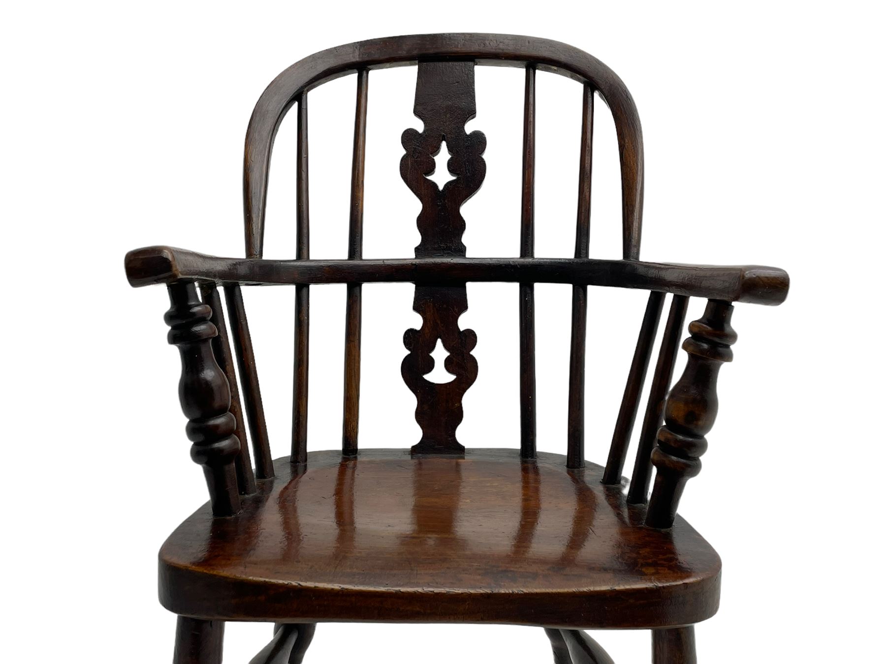 Early 19th century ash and elm child's Windsor armchair - Image 3 of 6