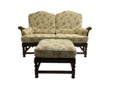 Ercol elm two seat sofa (W155cm
