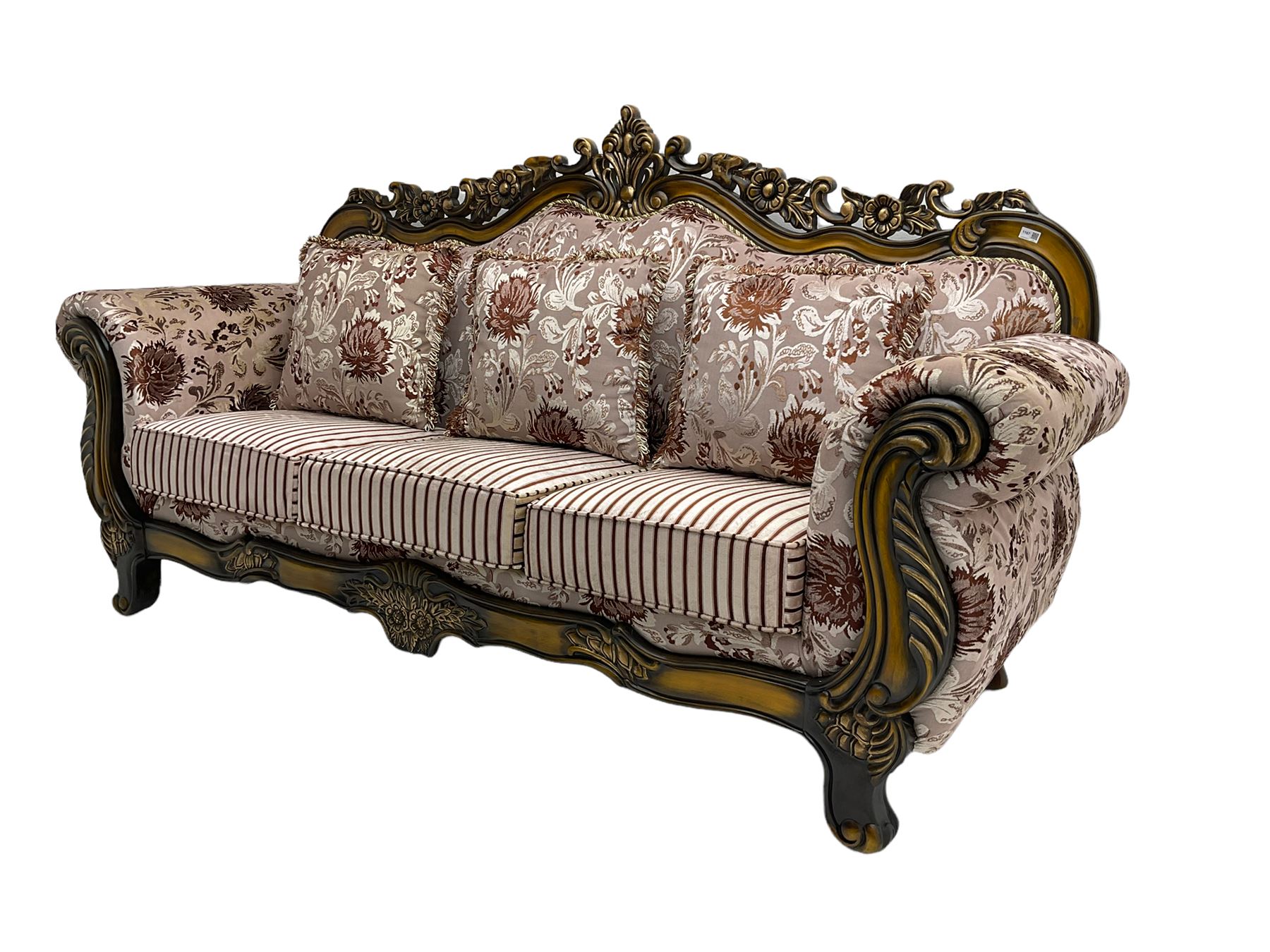 Italian Baroque design three seat sofa - Image 3 of 6