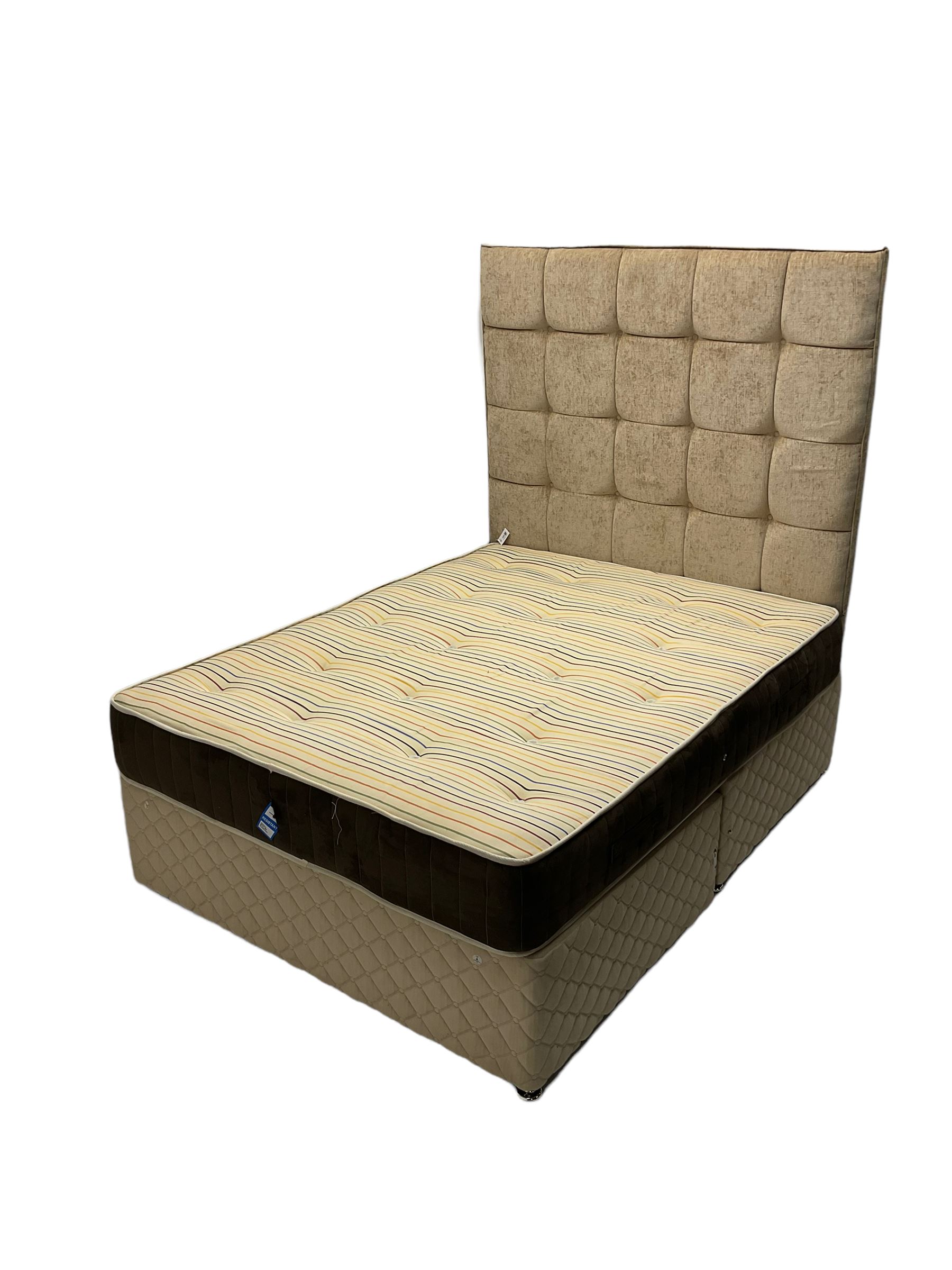 5' Kingsize divan bed with mattress and headboard - Image 3 of 4