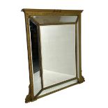 19th century giltwood and gesso cushion framed mirror