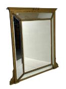 19th century giltwood and gesso cushion framed mirror