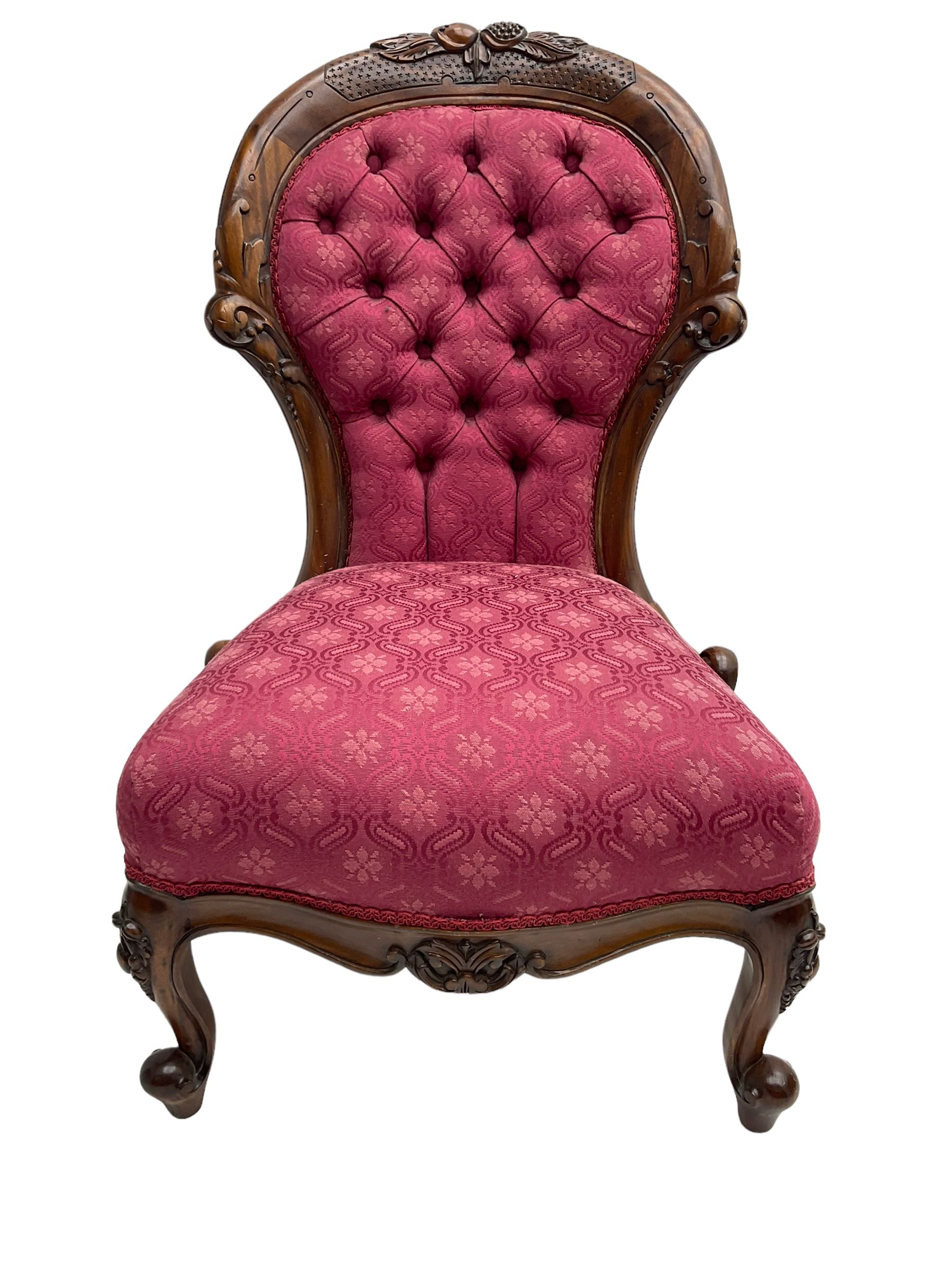 Victorian style mahogany framed nursing chair