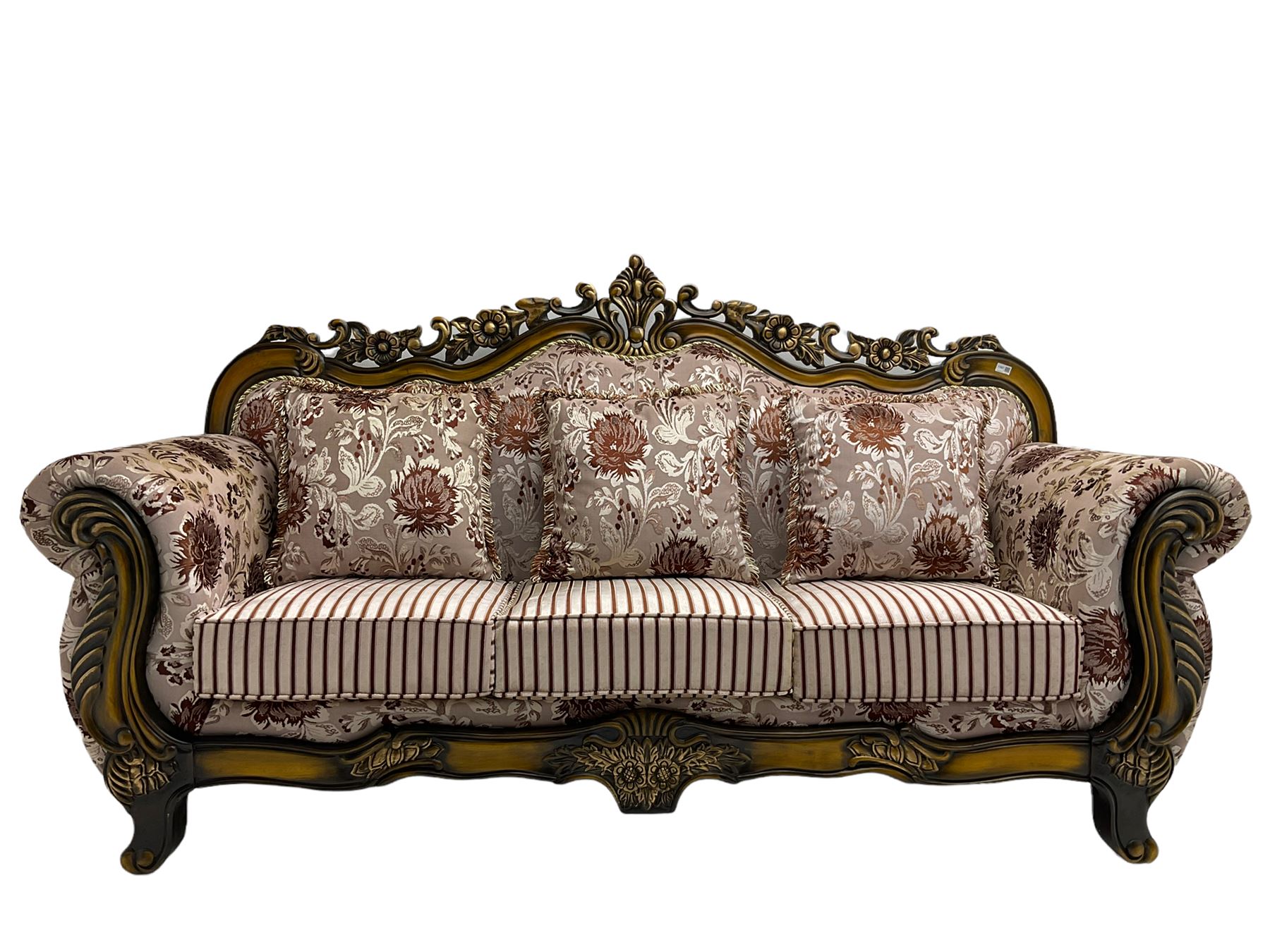 Italian Baroque design three seat sofa