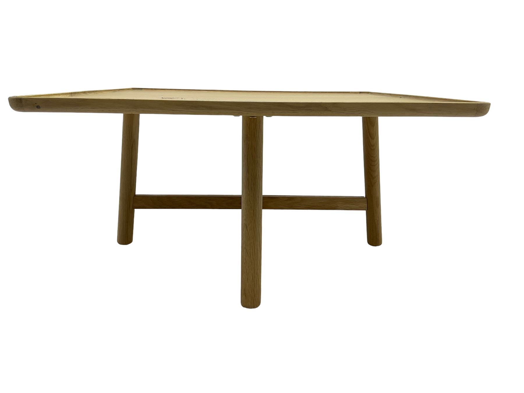 Contemporary square oak table