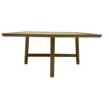 Contemporary square oak table