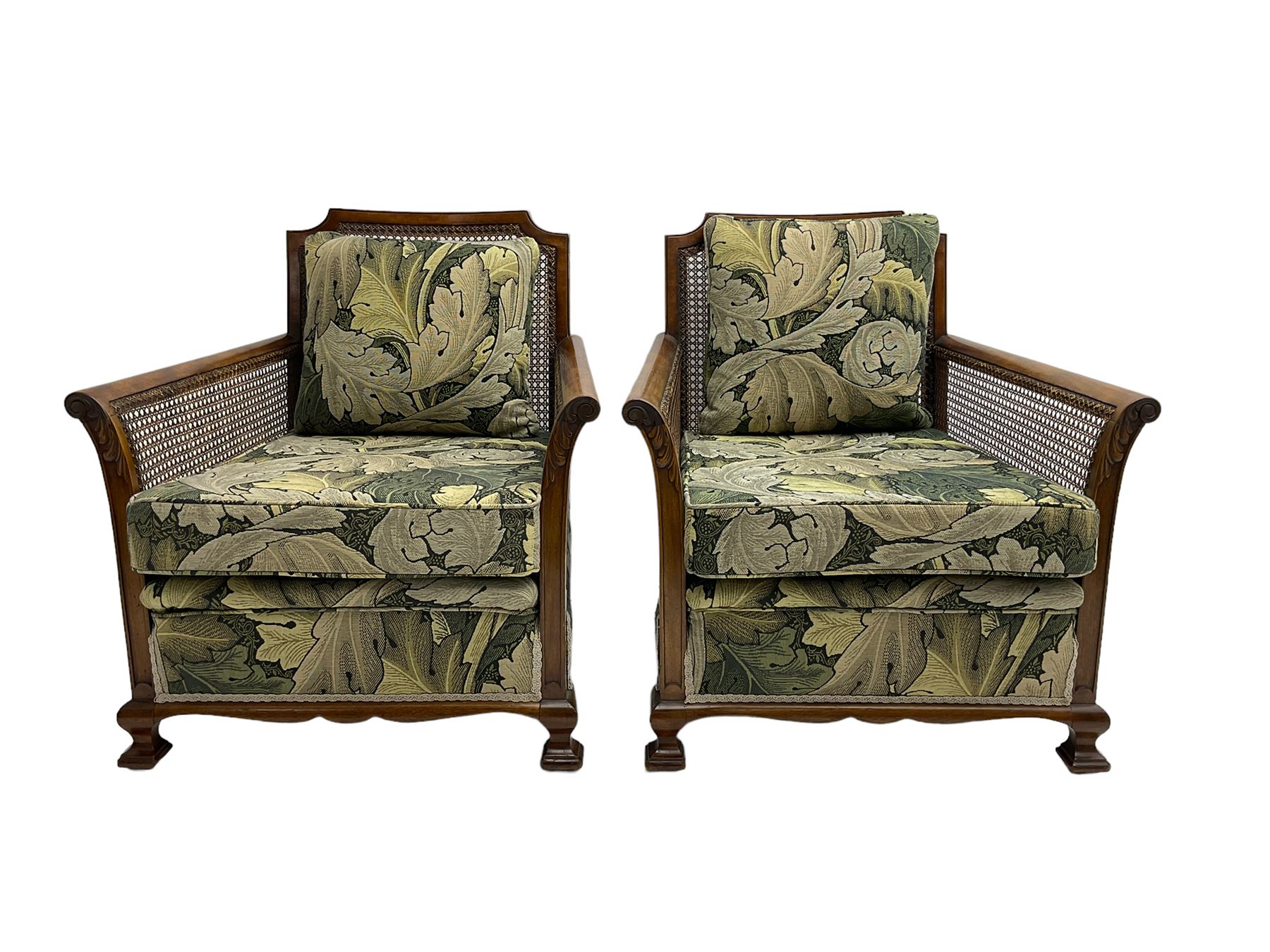 Early 20th century bergere lounge suite - Image 10 of 13