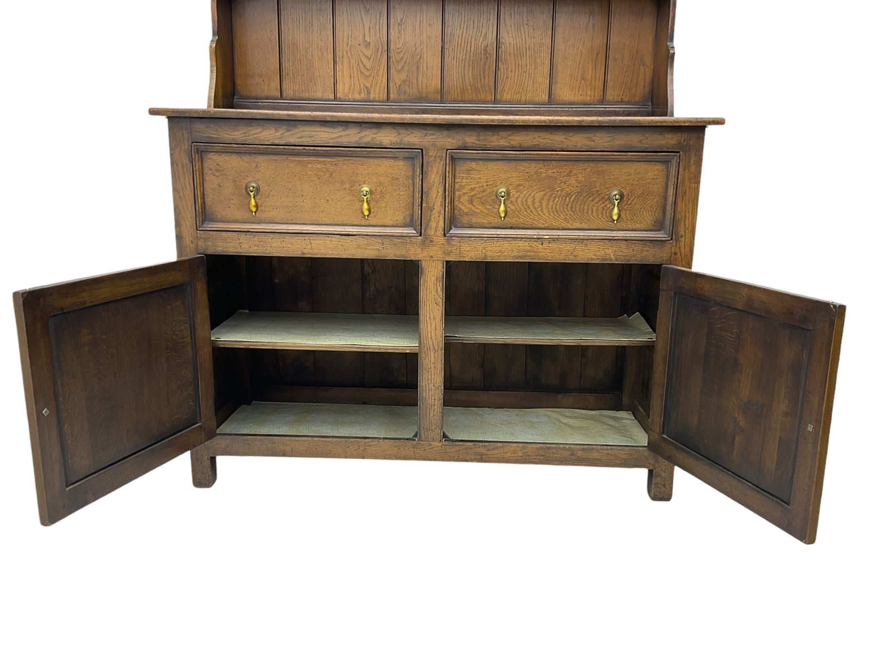 Georgian style oak dresser and rack - Image 6 of 7