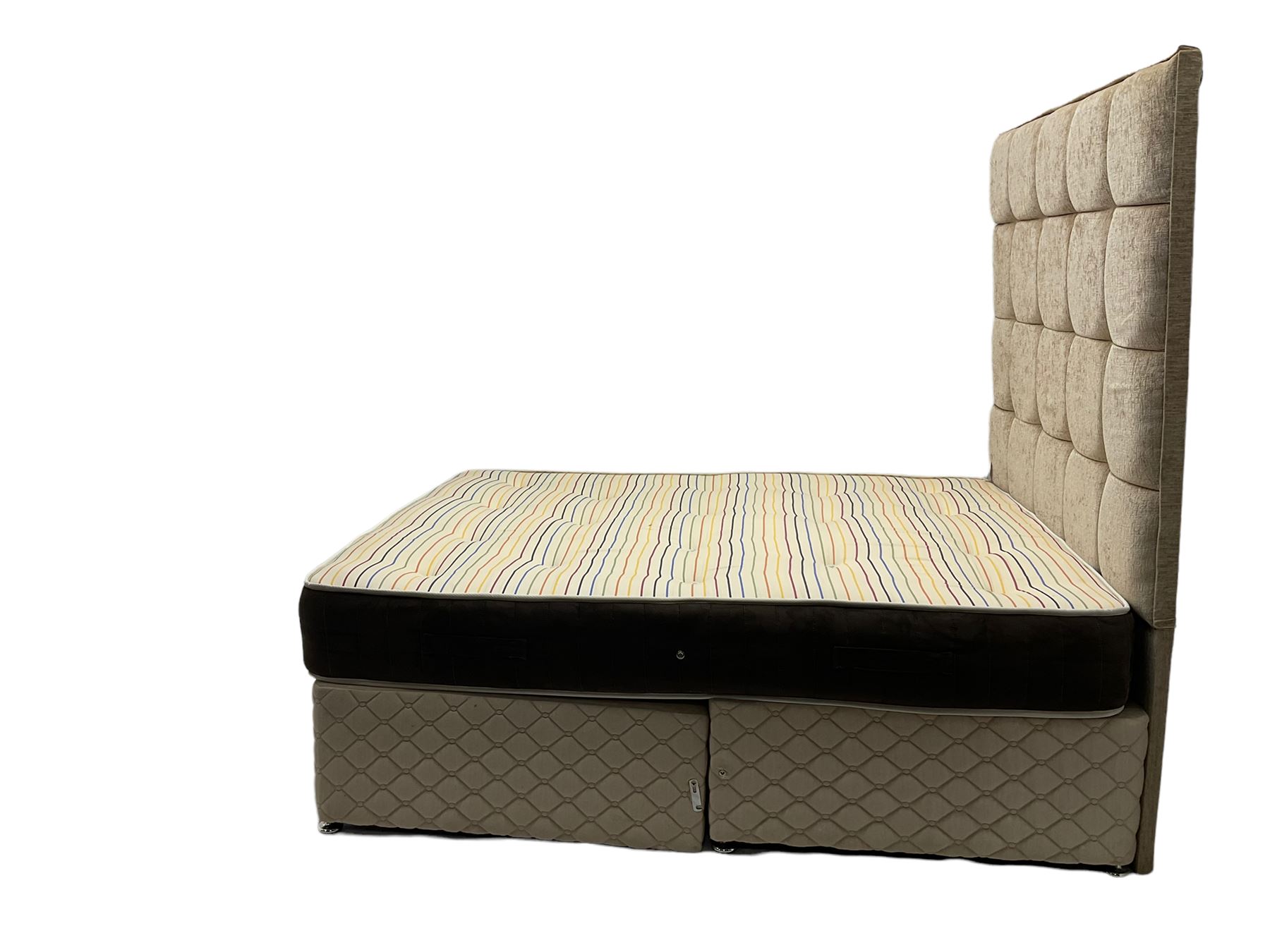 5' Kingsize divan bed with mattress and headboard - Image 4 of 4