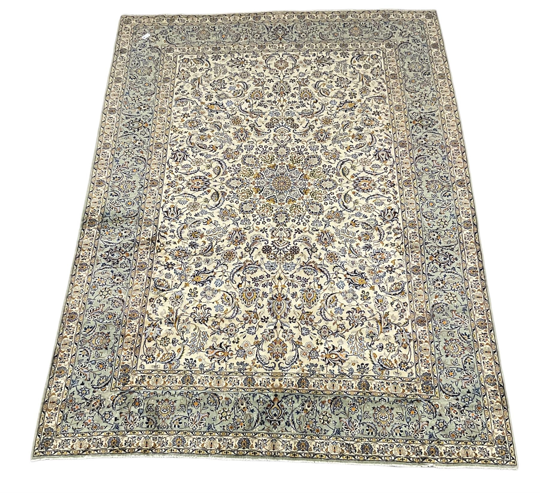 Persian Kashan ivory ground carpet