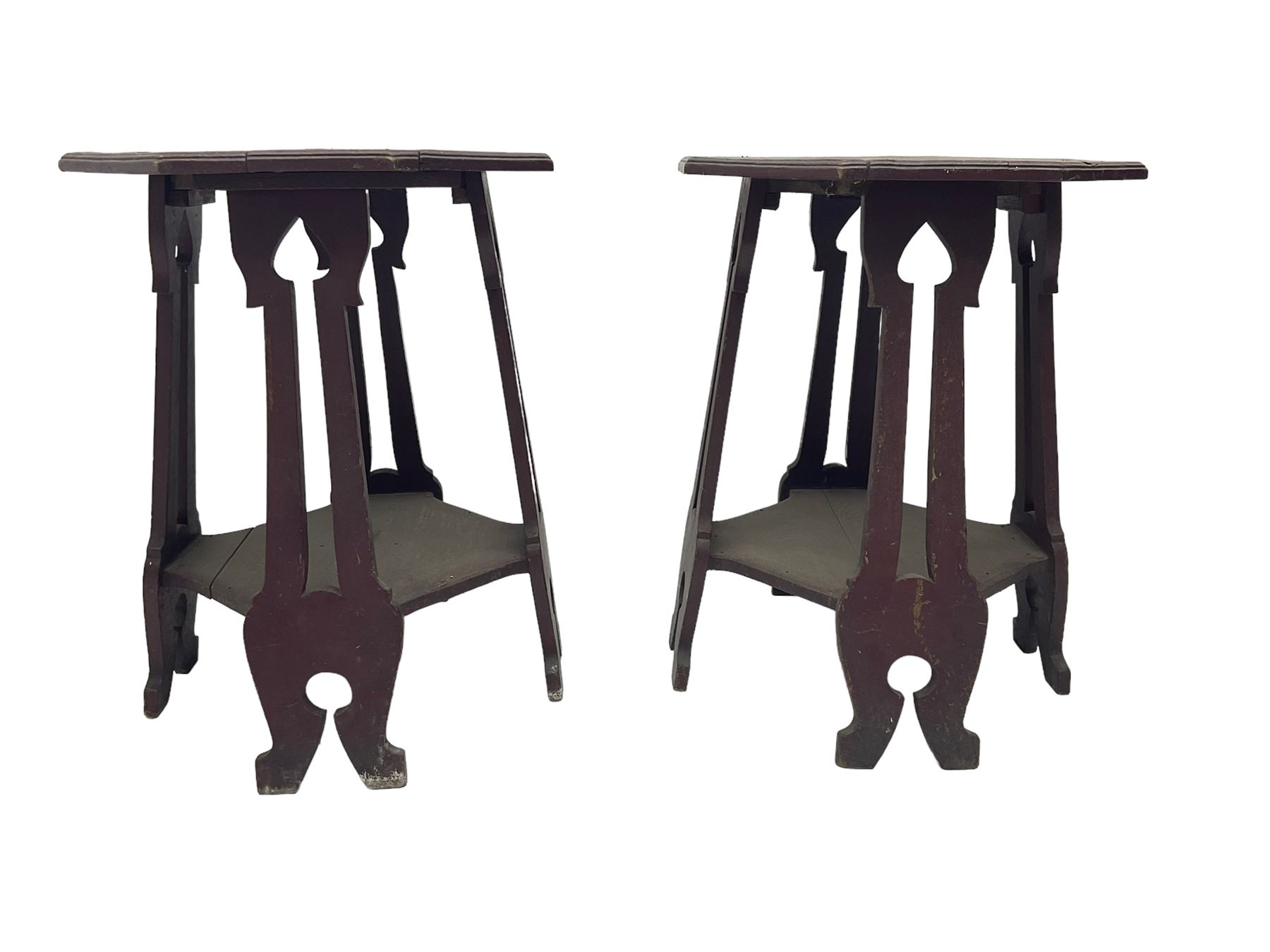 Pair Arts & Crafts period side tables