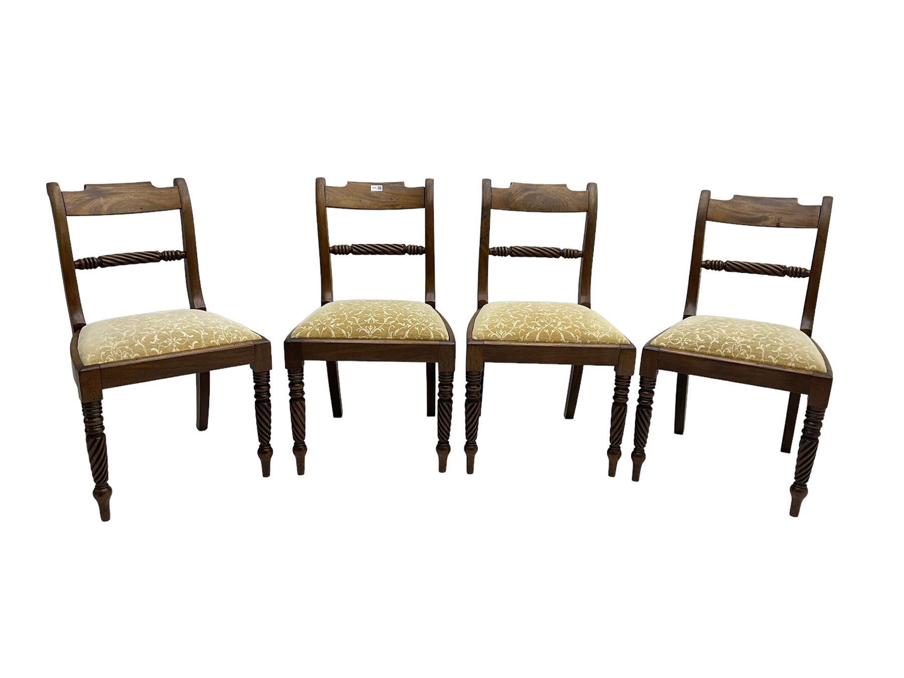 Set four early 19th century mahogany dining chairs