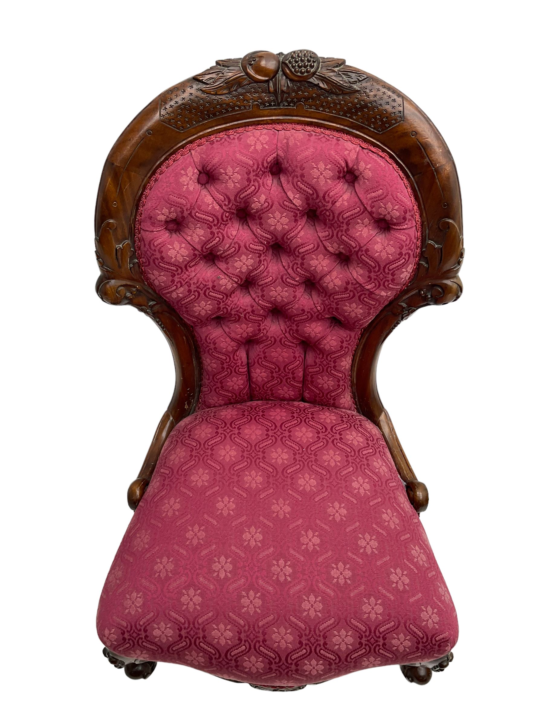 Victorian style mahogany framed nursing chair - Image 5 of 6