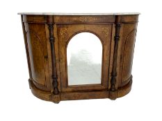 Victorian figured walnut credenza