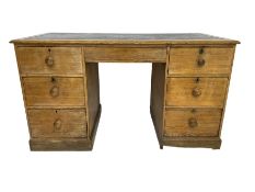 19th century oak twin pedestal desk