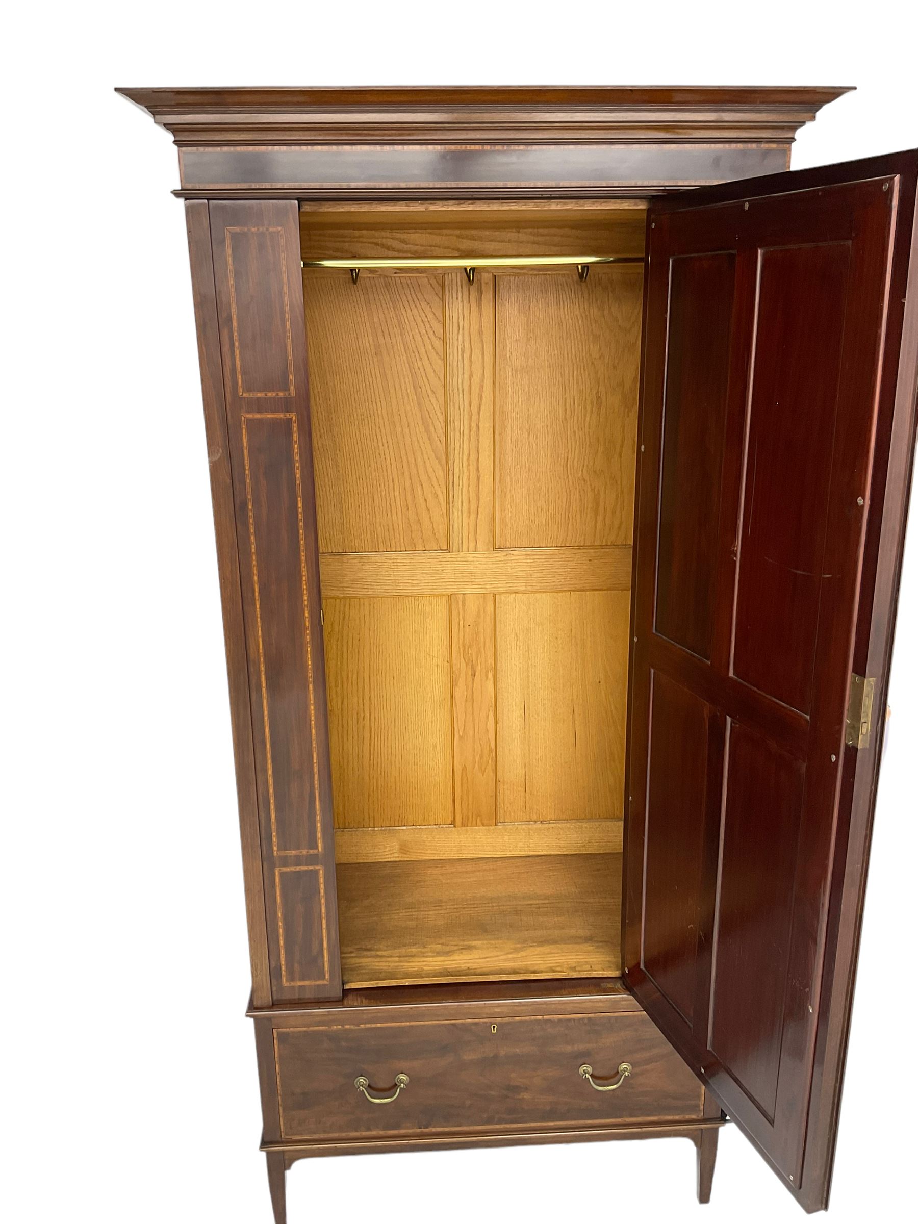 Edwardian inlaid mahogany wardrobe - Image 2 of 5