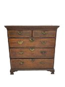 George III oak and mahogany banded chest